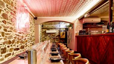 Interior of Hellbound wine bar, Adelaide, South Australia.