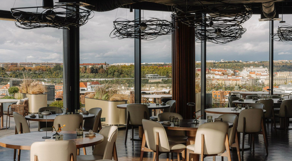 Interior of Reason Restaurant, Prague, Czech Republic.