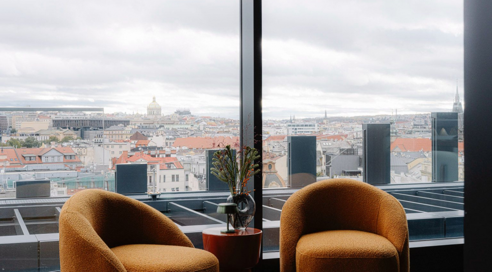 Interior of Reason Restaurant, Prague, Czech Republic.