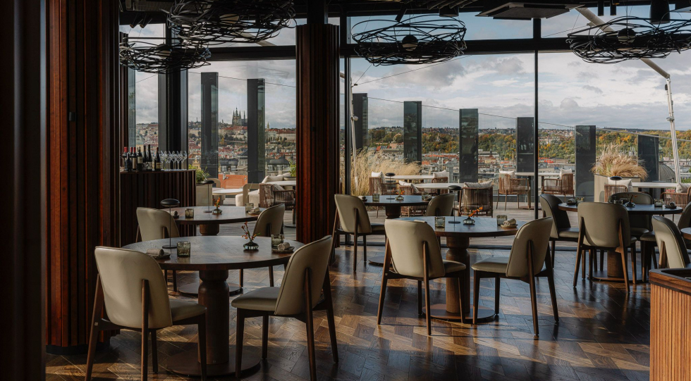 Interior of Reason Restaurant, Prague, Czech Republic.