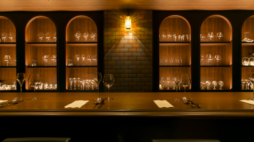 Interior of Noam wine bar, Osaka, Japan.