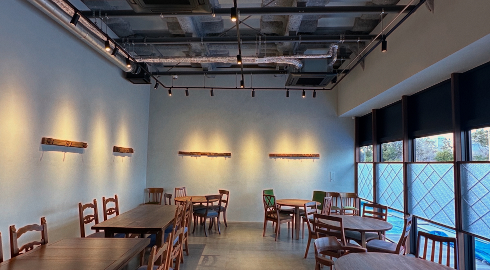 Interior of Raindrop restaurant, Osaka, Japan.