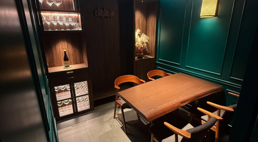 Interior of restaurant Alter Ego, Tokyo, Japan.