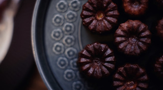 Canelé at wine bar ALKAA, Kyoto, Japan.