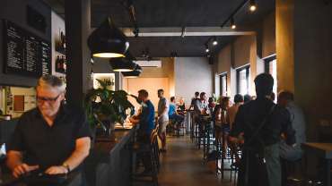 Interior of Mother Vine wine bar in Adelaide, South Australia.