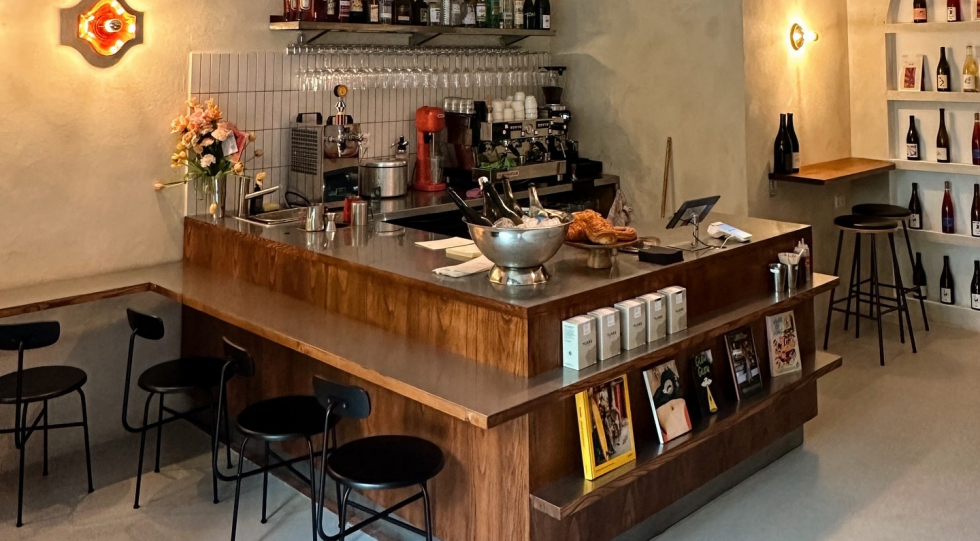 Interior of wine bar Monu, Berlin, Germany.