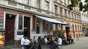 Exterior of wine bar L'Apéro, Berlin, Germany.