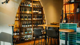 Interior of Weinbar 075, Nürnberg, Germany.
