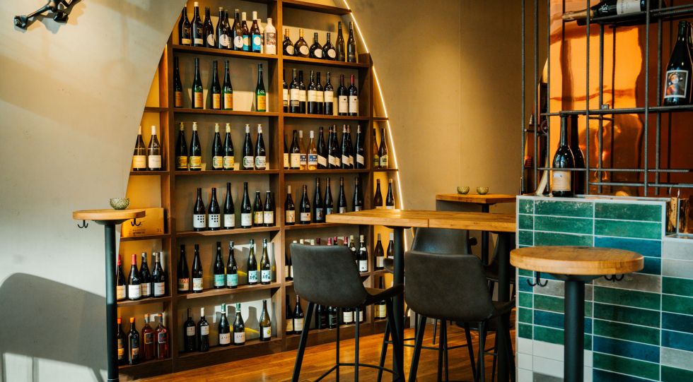 Interior of Weinbar 075, Nürnberg, Germany.
