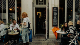 Exterior of Bar Cherie, Düsseldorf, Germany.