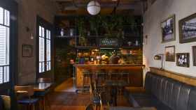 Interior of restaurant Mengano, Buenos Aires, Argentina.