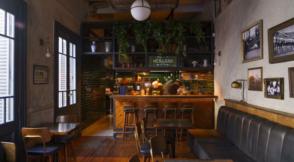 Interior of restaurant Mengano, Buenos Aires, Argentina.
