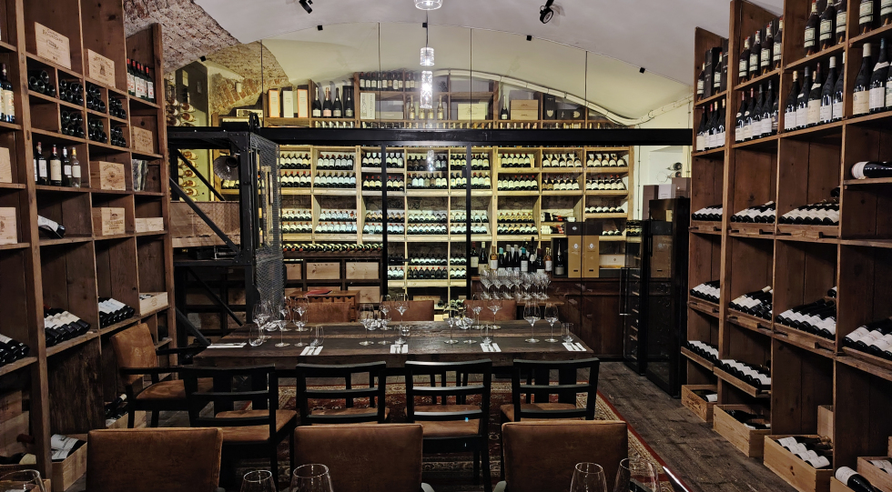 Merlot D'Or Wine Bar, a wine bar in Prague, Czech Republic.