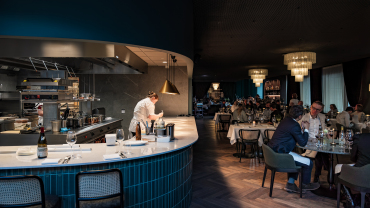 Interior of Cru Vin & Kjøkken wine bar/restaurant, Oslo, Norway.