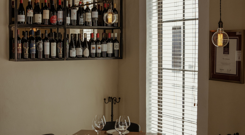 Enoteca Oliva, a wine bar in Mérida, Mexico.