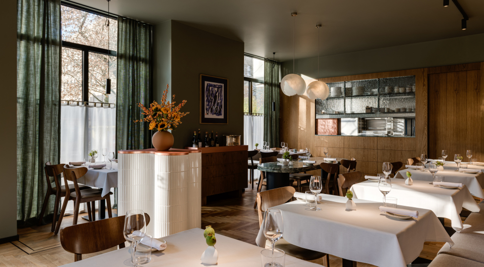 Interior of restaurant Rozbrat 20, Warsaw, Poland.