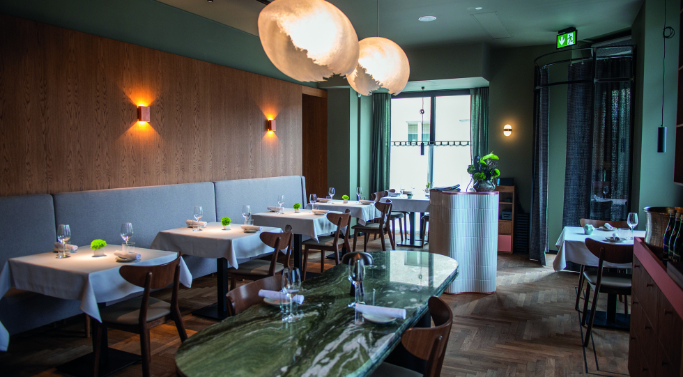 Interior of restaurant Rozbrat 20, Warsaw, Poland.