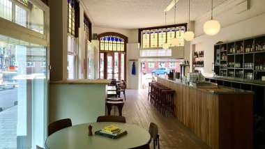 Binnenvisser, a wine bar in Amsterdam, Netherlands.
