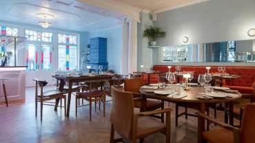 Tables at Lee Brasserie in Tallinn, Estonia.