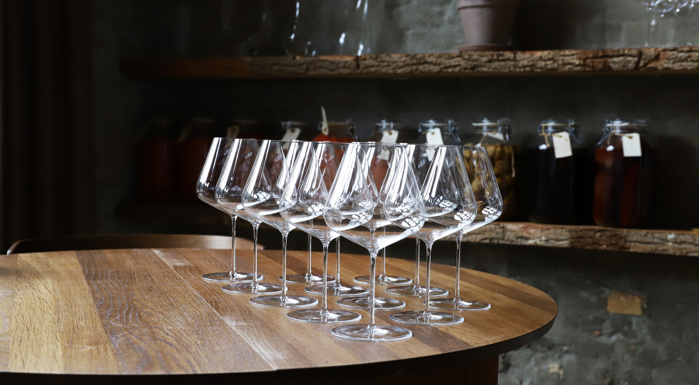 Glasses at Domestic, restaurnat in Aarhus, Denmark.