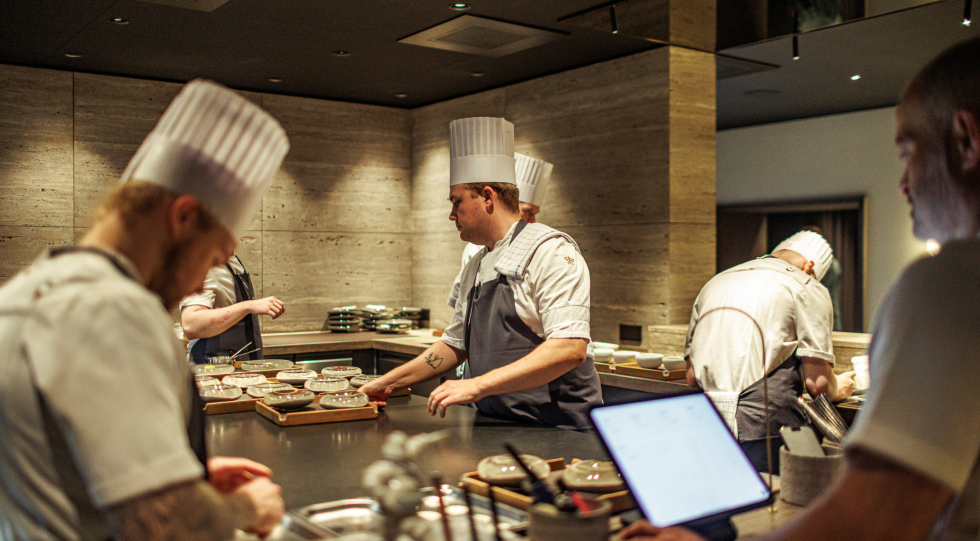 Kitchen staff at Frederikshøj, Aarhus, Denmark.